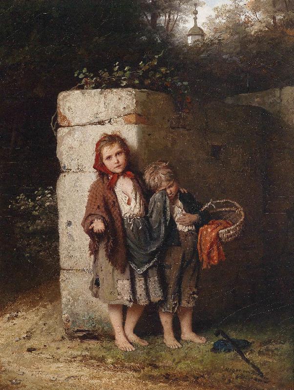 Johann Georg Meyer Bettelnde Kinder oil painting image